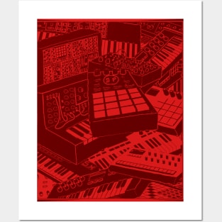 Synthesizers and electronic music instruments for musician Posters and Art